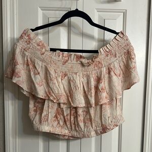EXPRESS Floral Off-Shoulder Ruffle Top